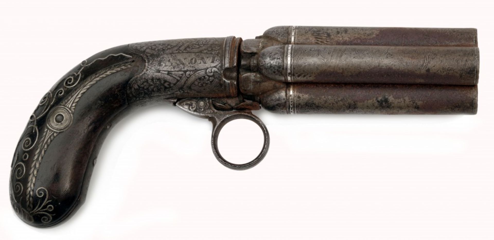 A Pepperbox Pistol by Zanoni in Udine