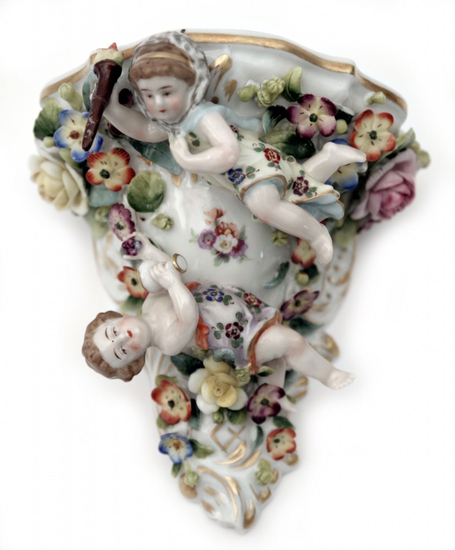 A Pair Of Porcelain Wall Consoles Style Rococo - Image 3 of 3