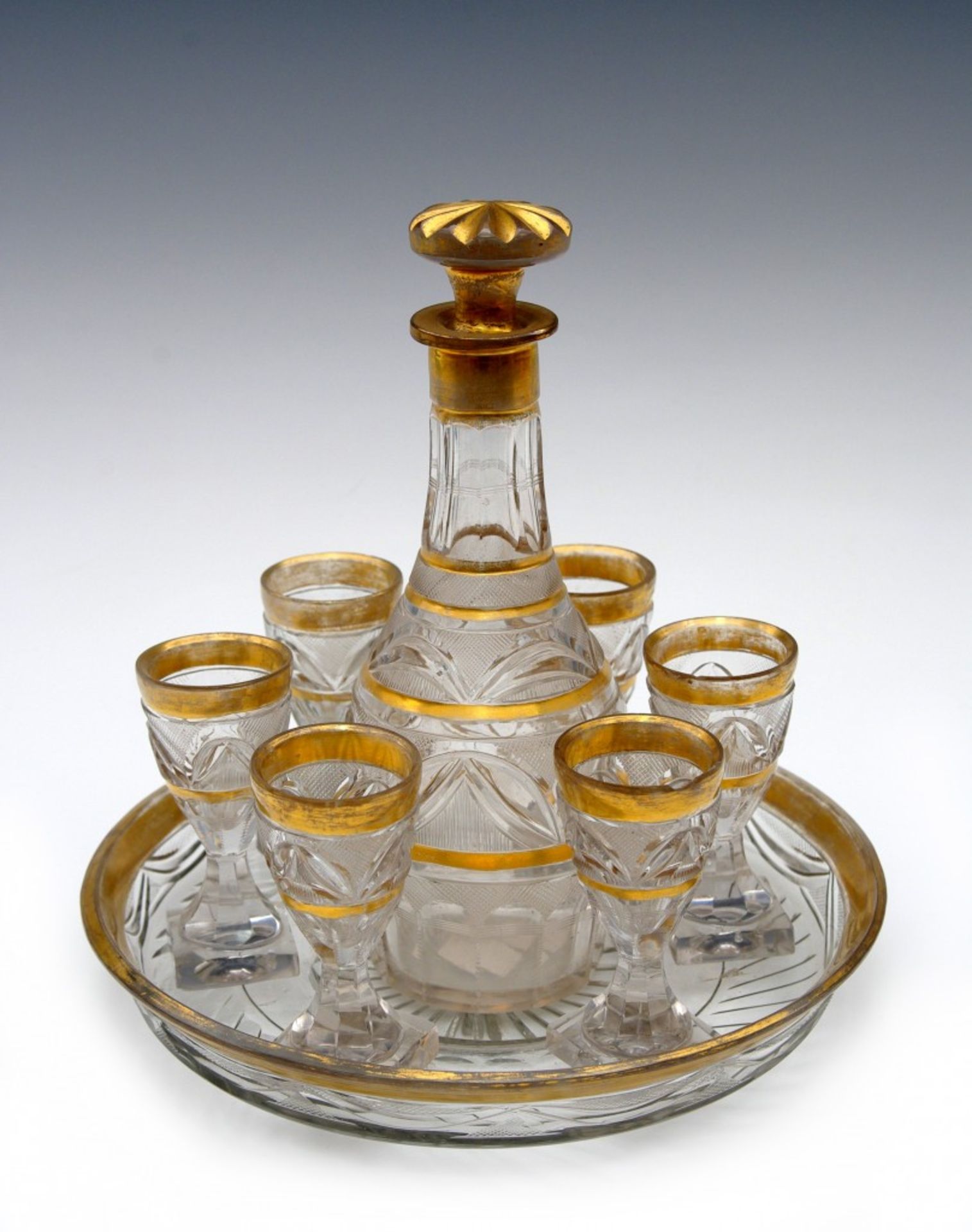 Carafe with Six Liqueur Glasses and Tray - Image 2 of 2