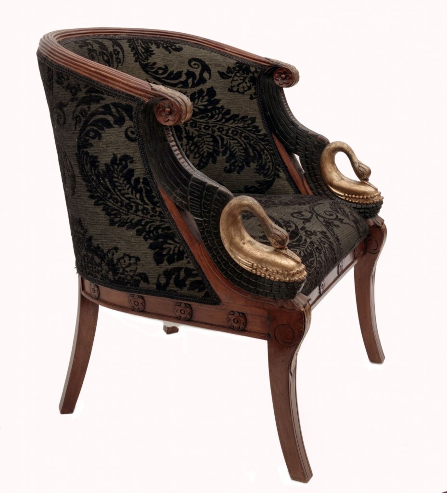 A Pair of Empire Style Barrel Chairs - Image 3 of 5