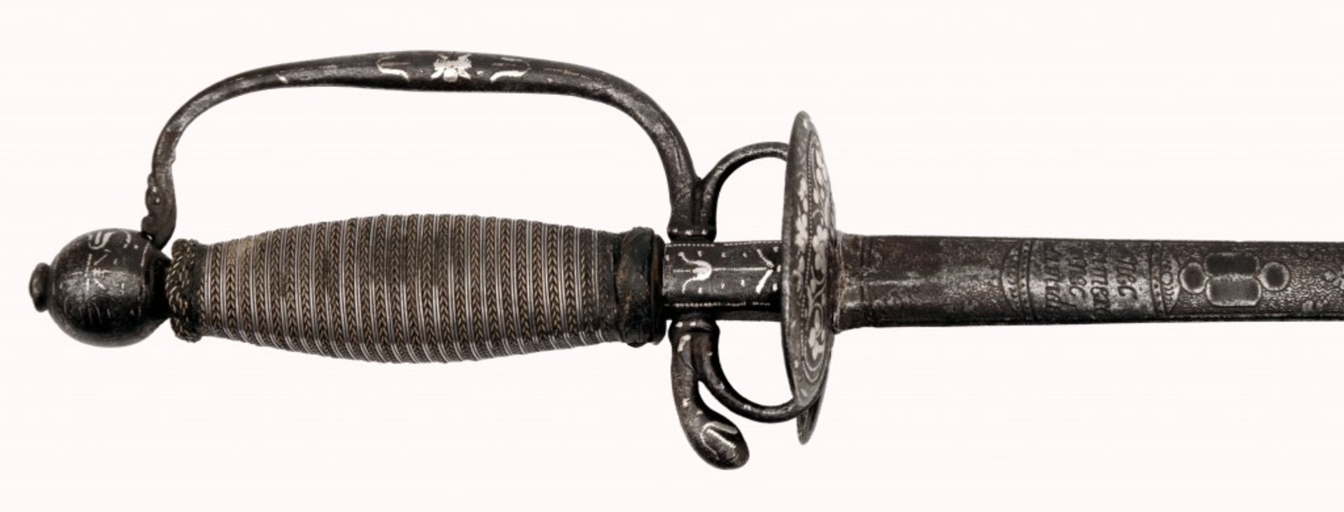 A Small-sword with Silver-inlaid Hilt - Image 3 of 7