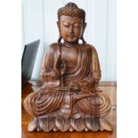 Budda,Holz, geschnitzt, 20. Jh.,