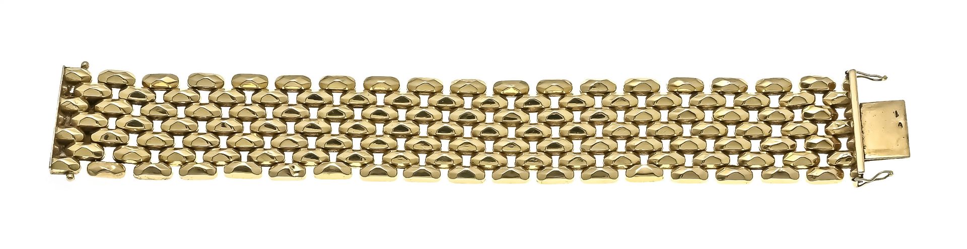 Bracelet, 18 ct. yellow gold, length 19 cm, width 3 cm, weight 58 g
