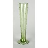 Stangenglas, Deutschland/Österreich, 19. Jh., "Noppenglas", hellgrünes Glas, B.O.N?, 92 signiert, H