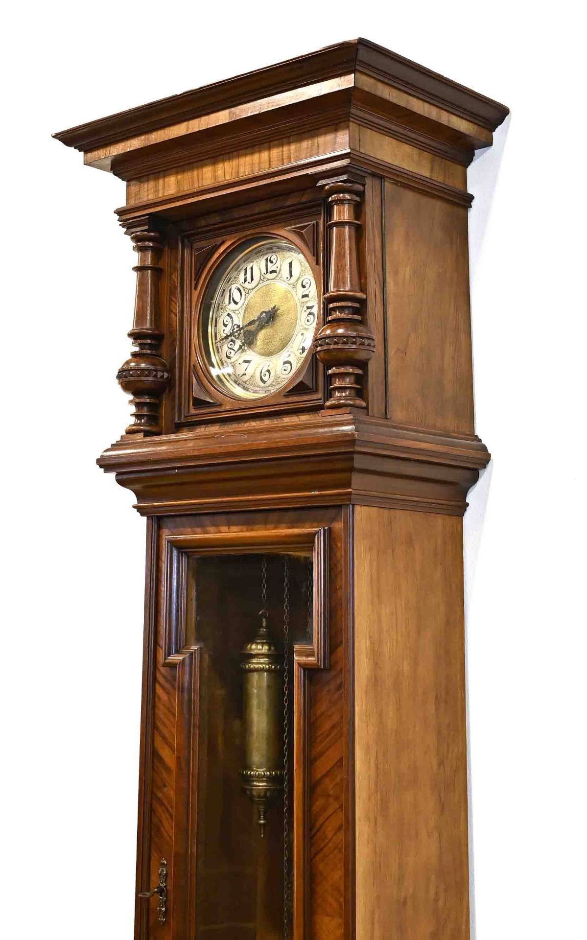 Impressive grandfather clock from the Wilhelminian period, around 1900 in Berlin, solid walnut with - Image 7 of 7