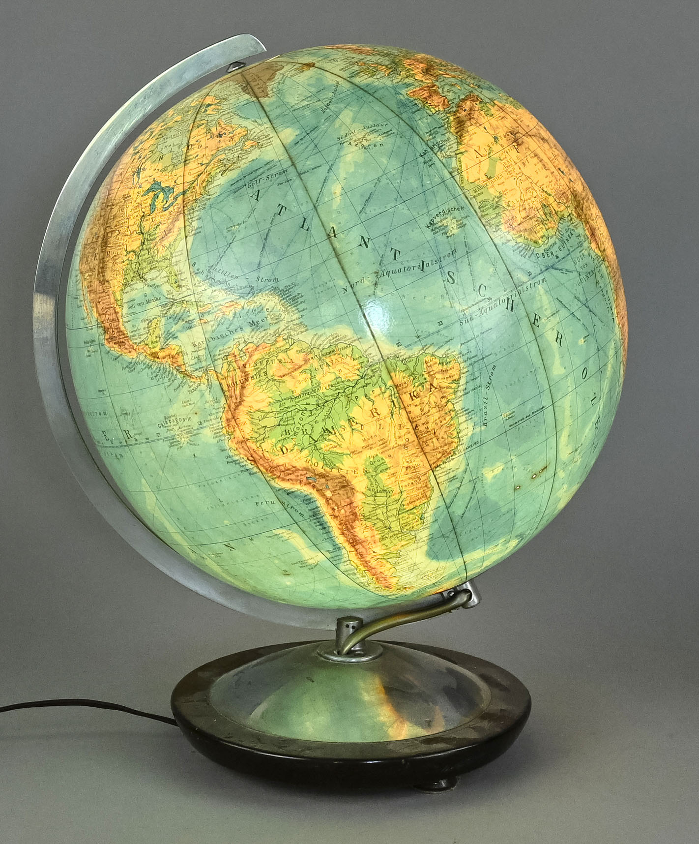 Globe, German, around 1950, Publisher Columbus, Paul Oestergaard, Berlin and Stuttgart, height 40 c - Image 3 of 4