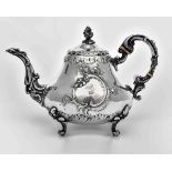 Kaffee- und Teeservice, Österreich um 1870, Silber fein getrieben, Hauptmann Wien, Meisterzeichen m