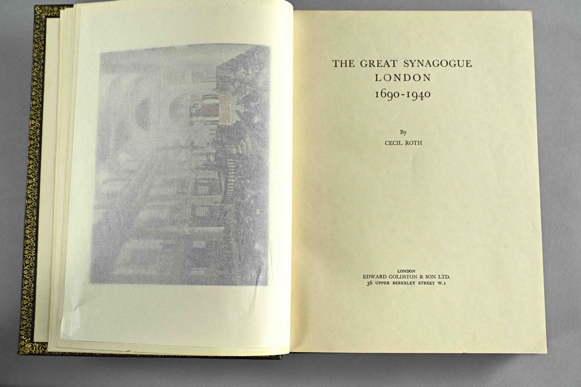 Dr. Roth, Cecil (1899 London - 1970 Jerusalem), "The great Synagogue London 1690 - 1940", History o - Image 4 of 4