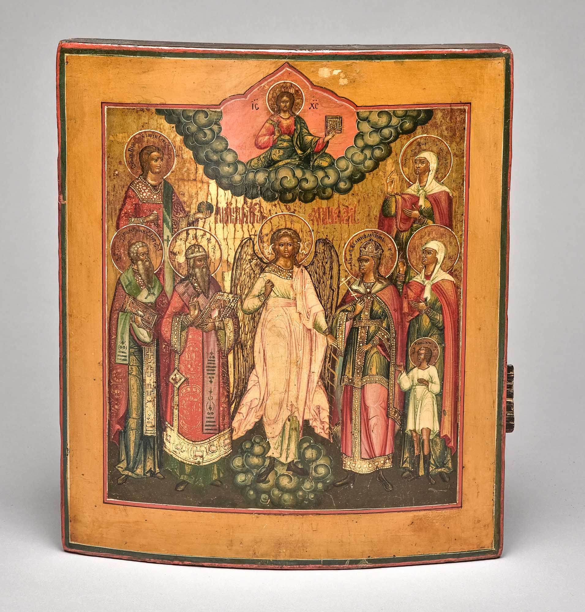 Icon, Russia, 18th/19th century "Archangel Michael with Saints", wood, chalk ground, egg tempera, 3