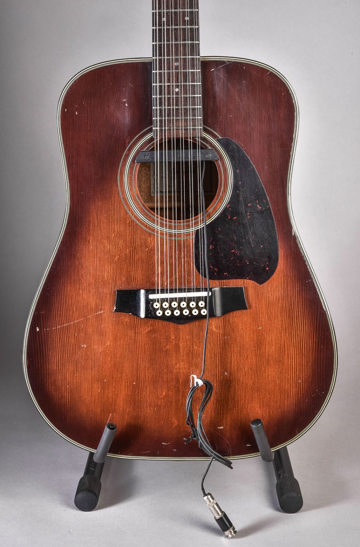 Vintage 12-string acoustic western guitar Ibanez, model V302 TV, dreadnought, with a later built-in - Image 3 of 9