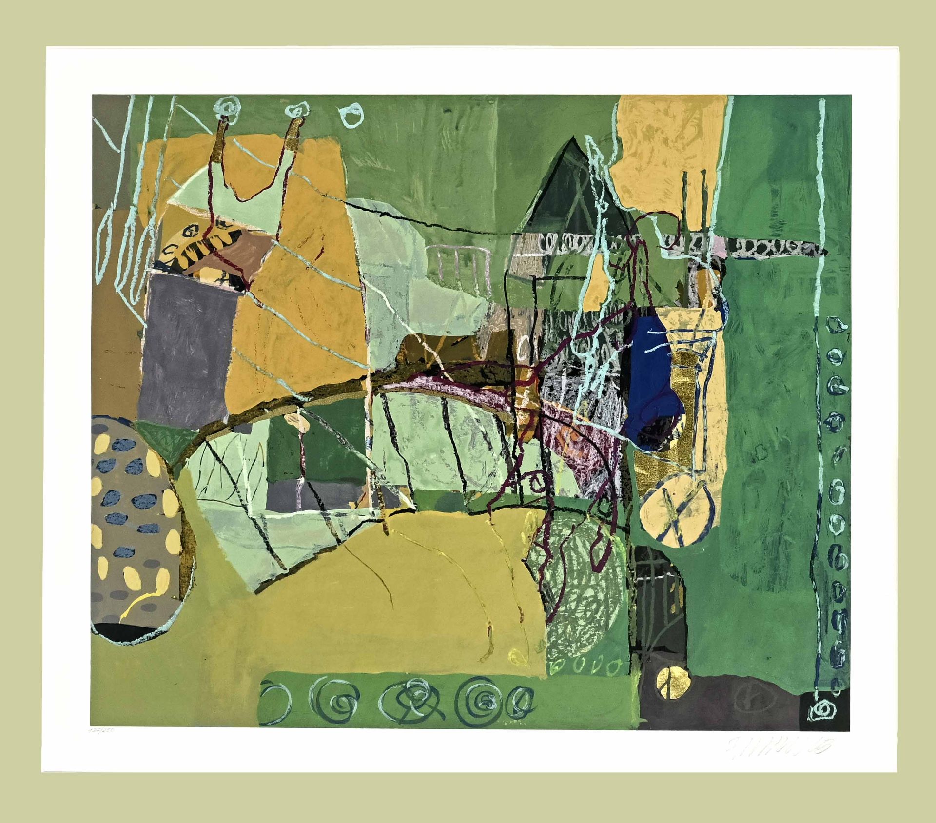 Wahle, Frank (Schönebeck 1953), serigraph in 53 colors and 22 carat hand-gilded, 60 x 50 cm, sheet 