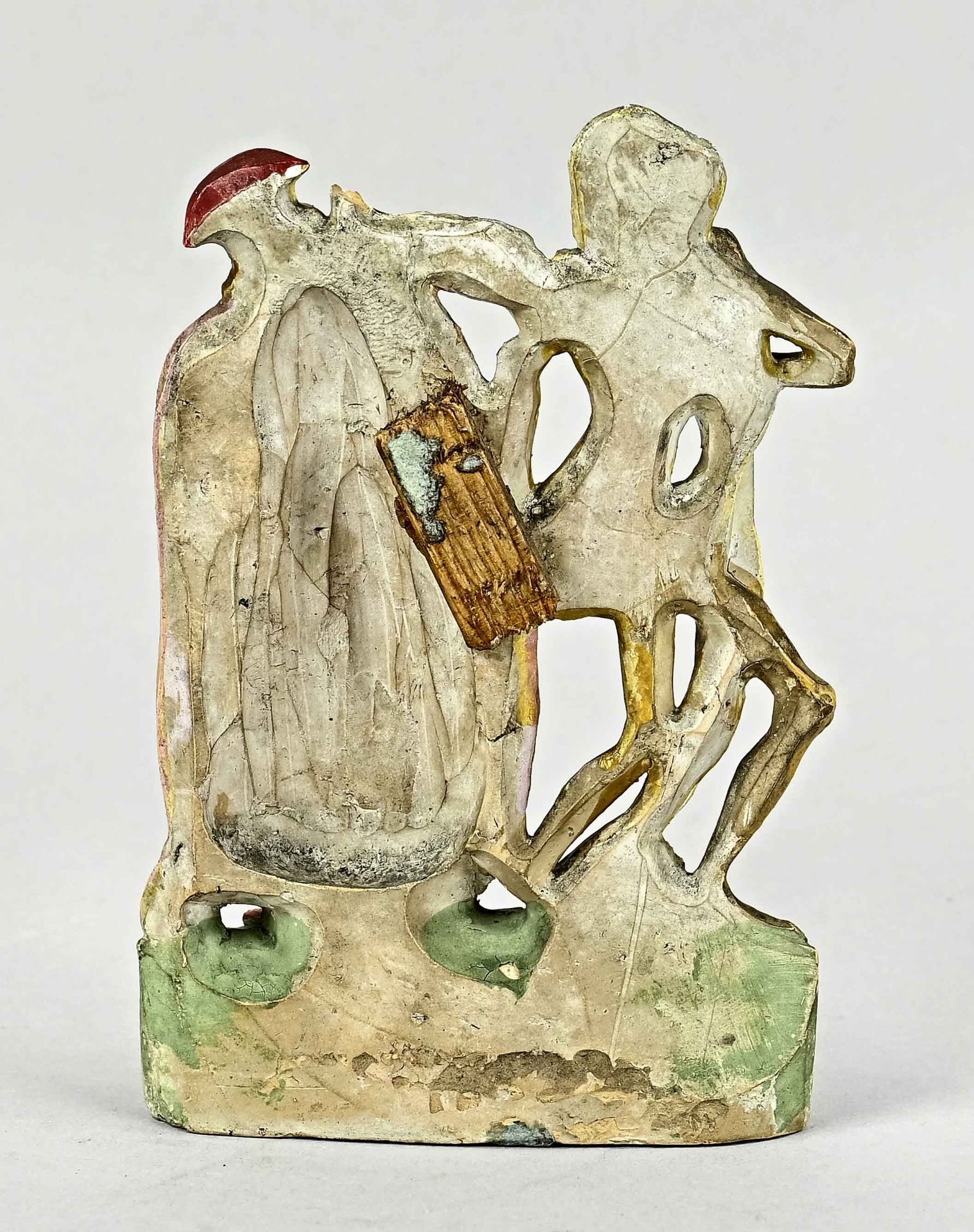 Zizenhausen figurine, Basel, 19th century, "Totentanz" (Dance of Death), by Anton Sohn, ccolored cl - Image 2 of 3