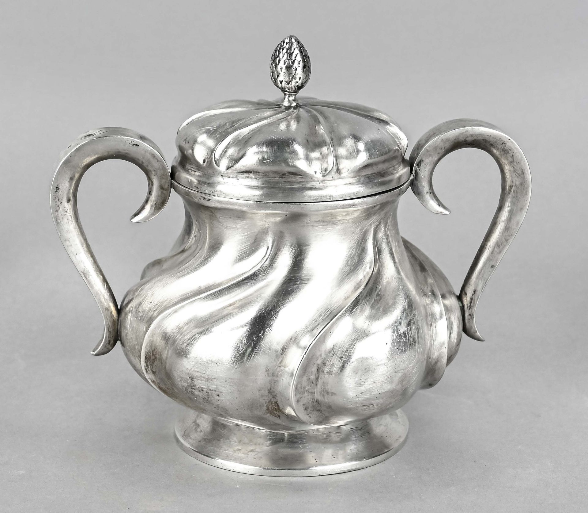 Sugar container, Baltic/Latvia, around 1900, silver, 875 hallmarked, maker mark "L.A", height 15 x 