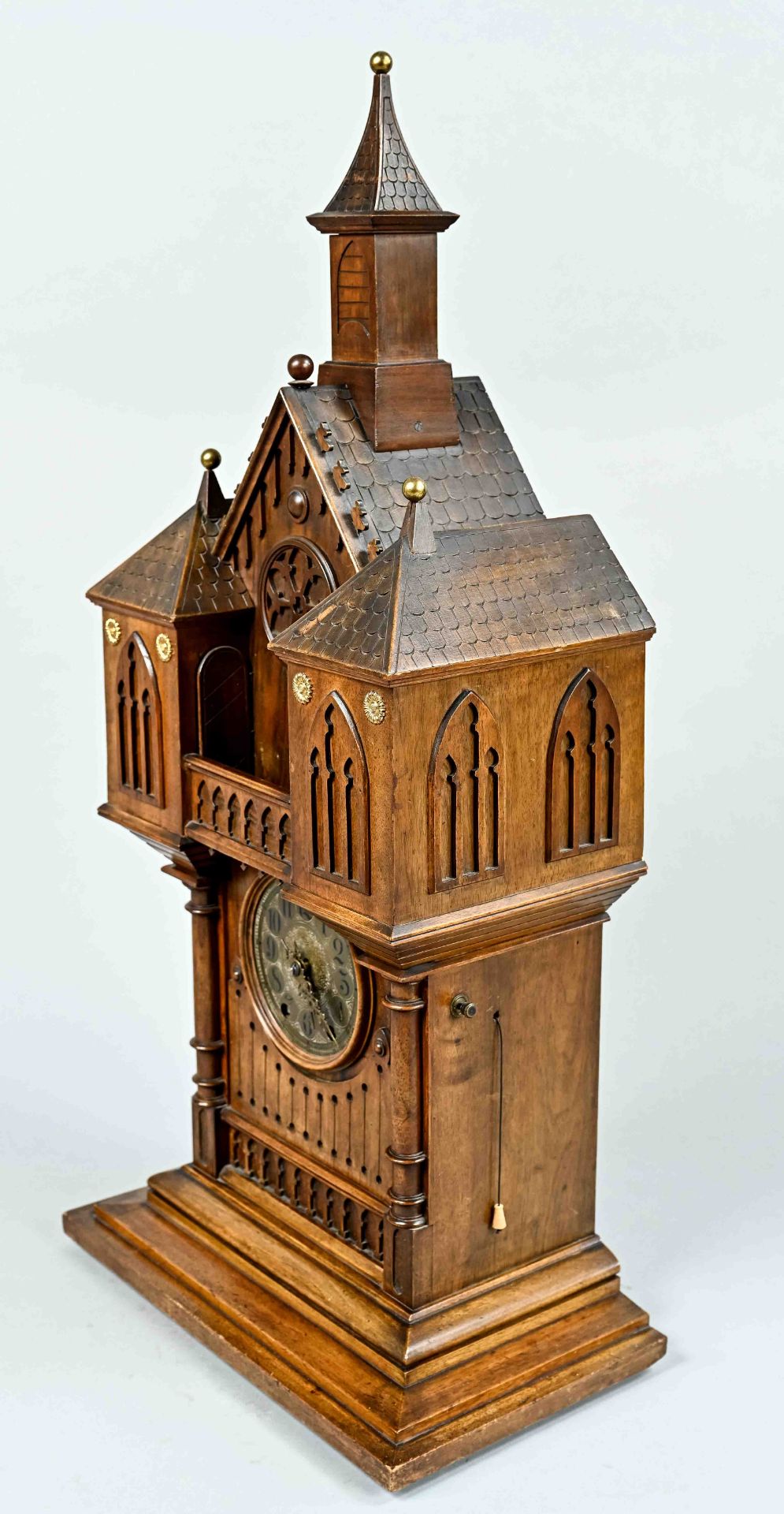 Museal Black Forest apostle clock, Gordian Hettich Sohn, Furtwangen, Black Forest around 1890. Waln - Image 4 of 15
