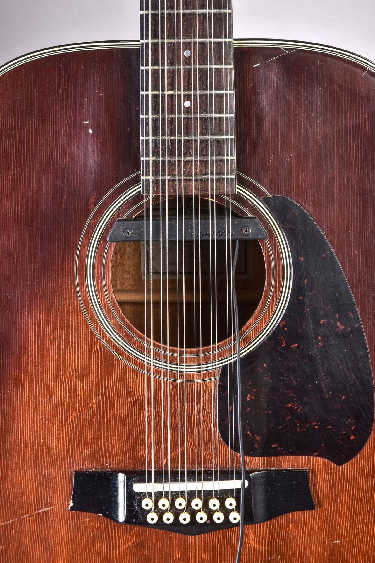Vintage 12-string acoustic western guitar Ibanez, model V302 TV, dreadnought, with a later built-in - Image 4 of 9