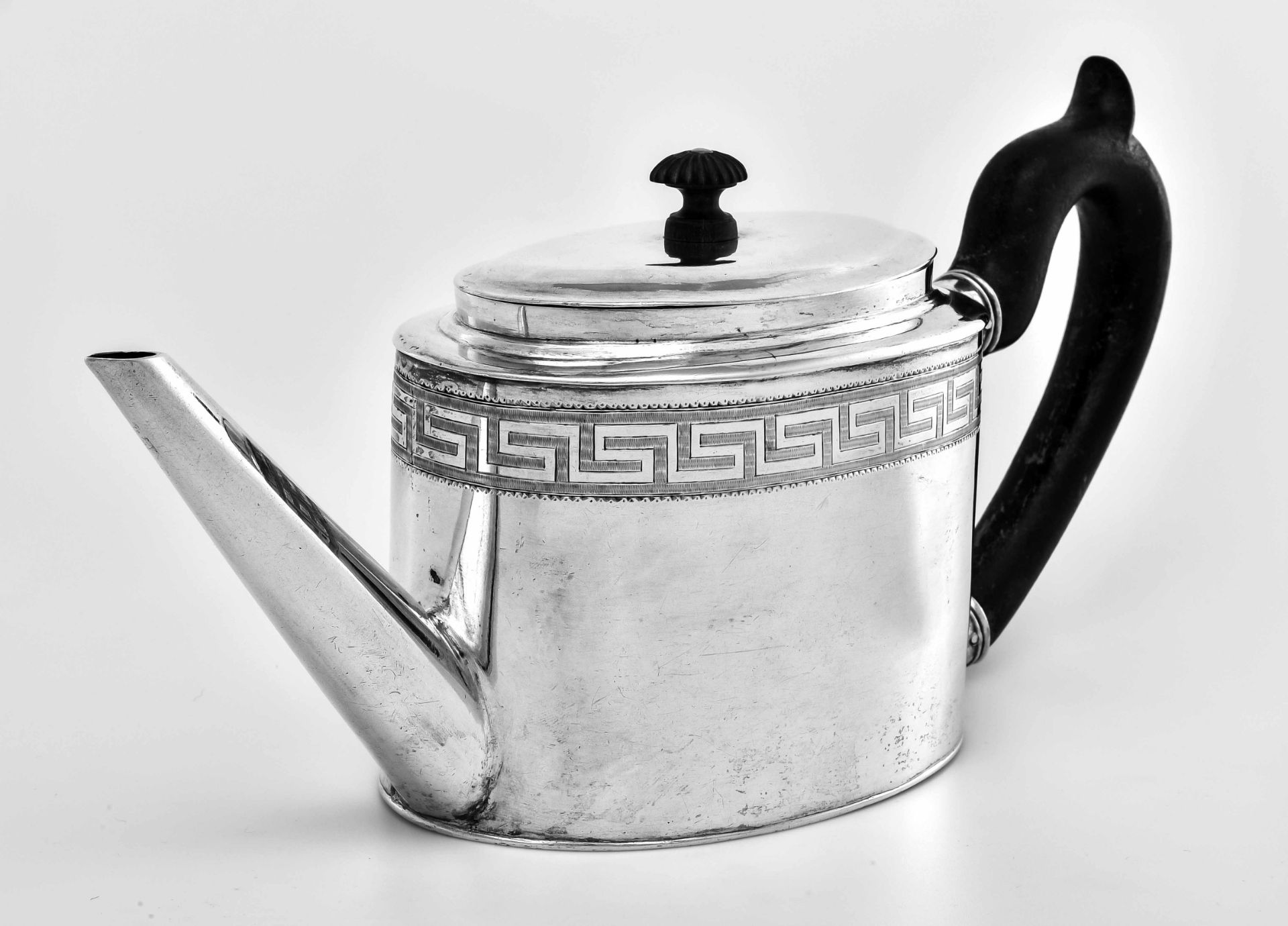 Teapot, Switzerland/Zurich, c. 1800, silver, hallmarked, master mark Hans Caspar Wüest I (master 17 - Image 2 of 5