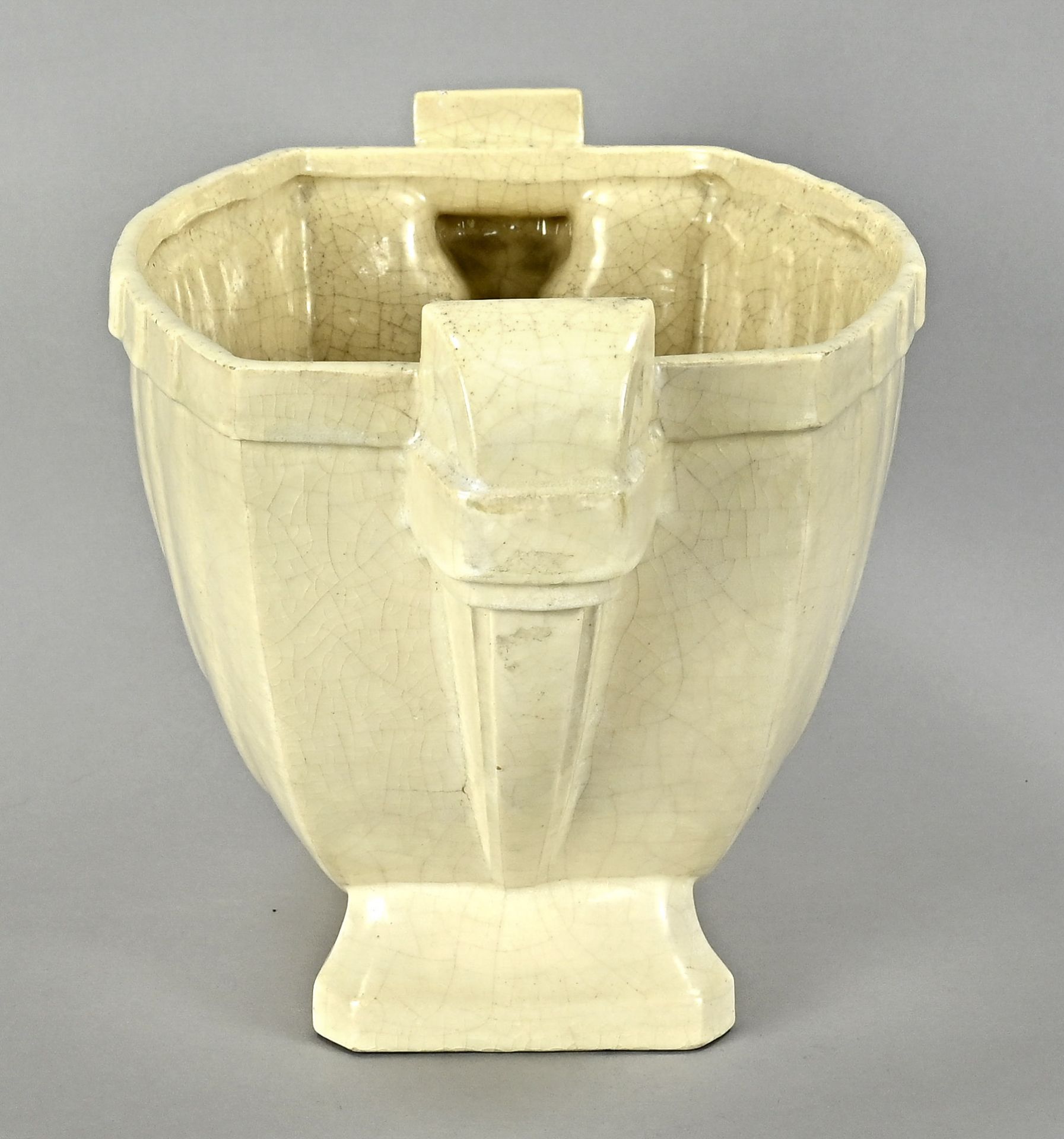 Art Deco vase, France around 1930, glazed ceramics, Roger France, height 20,7 cm, width 35 cm, dept - Image 3 of 5