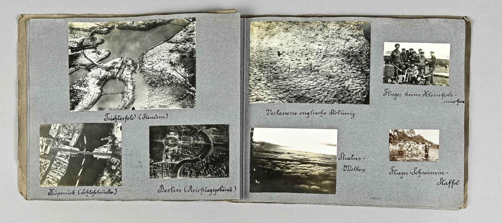 Photo album, around 1914/18, photos of Dunkirk, Bruges, Berlin, landscape photos and aerial photos, - Image 4 of 5
