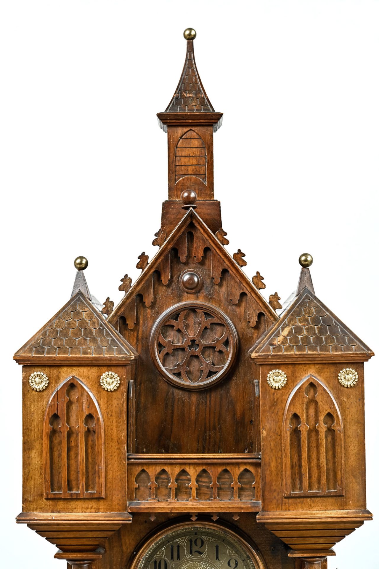 Museal Black Forest apostle clock, Gordian Hettich Sohn, Furtwangen, Black Forest around 1890. Waln - Image 3 of 15