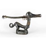 Antilopen Tanzaufsatz Typ horizontal Tjiwara, Bambara, Mali, Bamako-Stil, schöne Patina. Am Hals an
