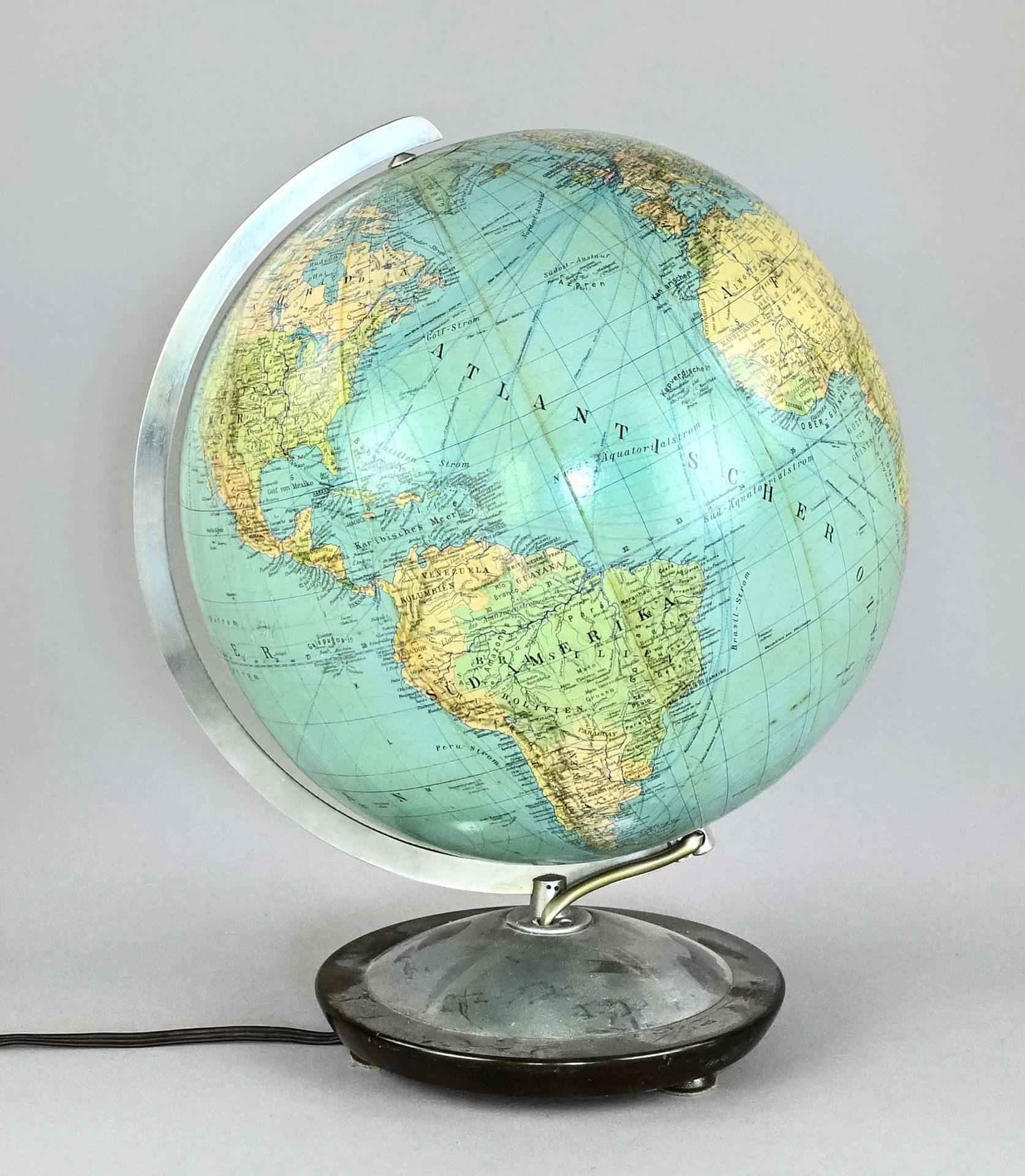 Globe, German, around 1950, Publisher Columbus, Paul Oestergaard, Berlin and Stuttgart, height 40 c - Image 4 of 4