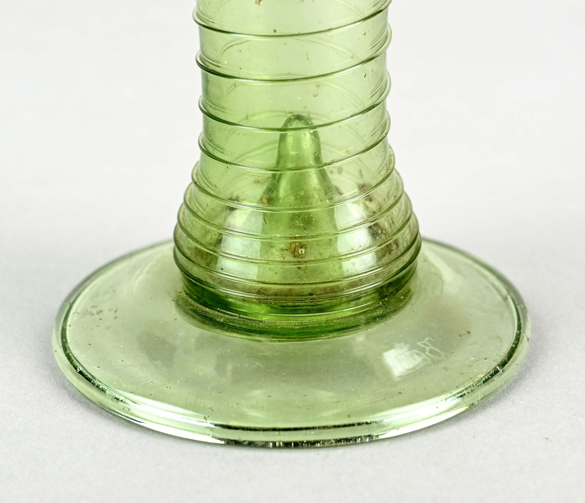Glass, Germany/Austria, 19th century, "Noppenglas", light green glass, B.O.N?, 92 signed, height 32 - Image 2 of 3