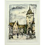 Le Berger, Robert (1905 - 1972 Paris), "Am Landesmuseum", Aquarell, 47 x 36 cm, rechts unten signie