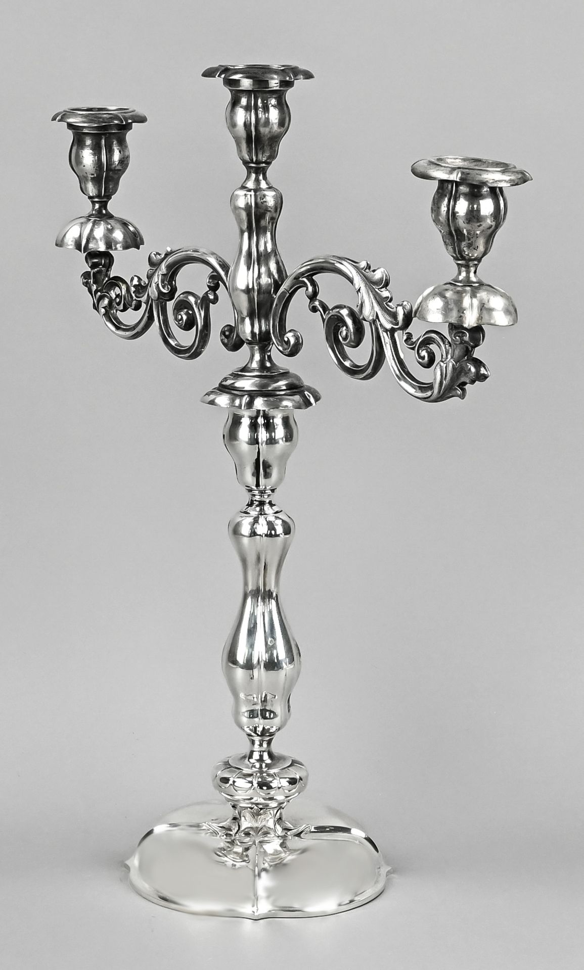 Silver candlestick, Karol Filip Malez (1797 Warsaw - 1867 Lotz), 84 hallmarked, dated 1853. Master  - Image 2 of 3