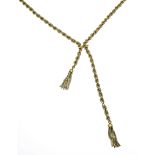 Collier, Kordelkette, 18 kt Gelbgold, Italien um 1970, Gew. 25,5 g