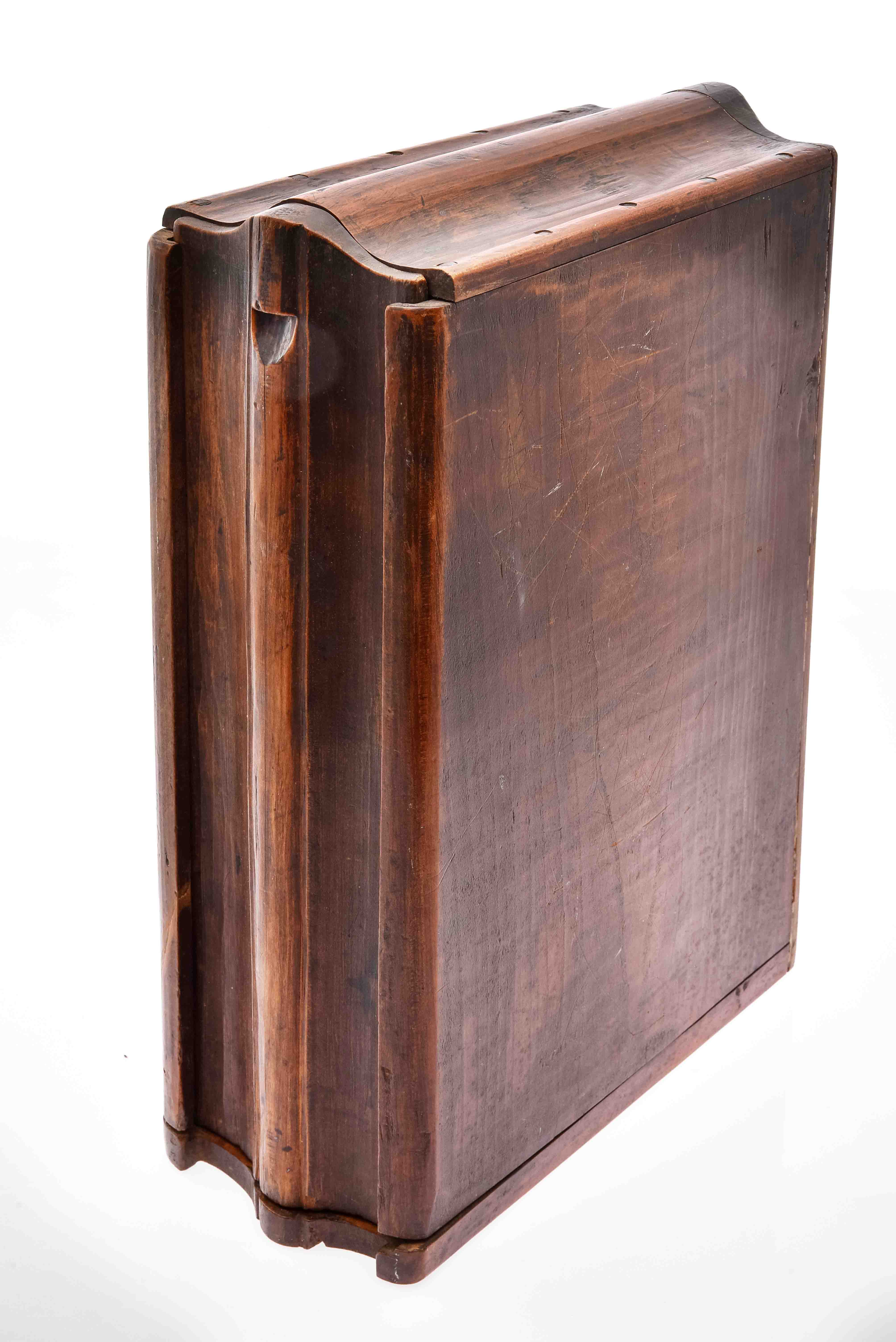 Volume - Book case, probably Swiss, dated 1790. With monogram 'MIH S'. Cherry wood. Front cover orn - Image 9 of 9