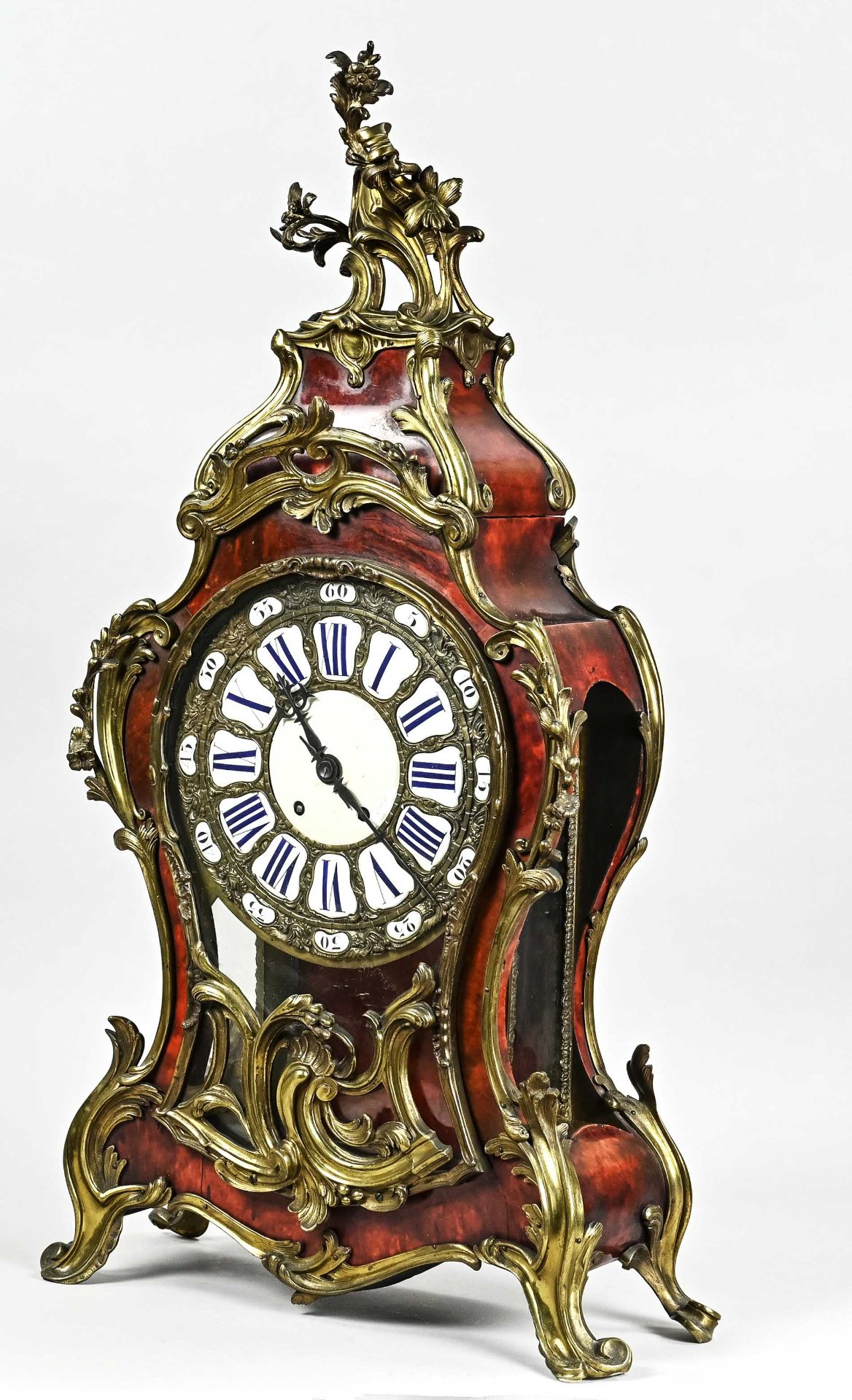 Large cartel clock, France circa 1850, bronze and tortoise shell, dial decorated with bronze inlays - Image 2 of 3