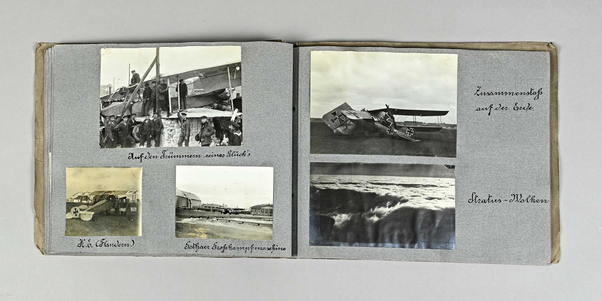 Photo album, around 1914/18, photos of Dunkirk, Bruges, Berlin, landscape photos and aerial photos, - Image 3 of 5