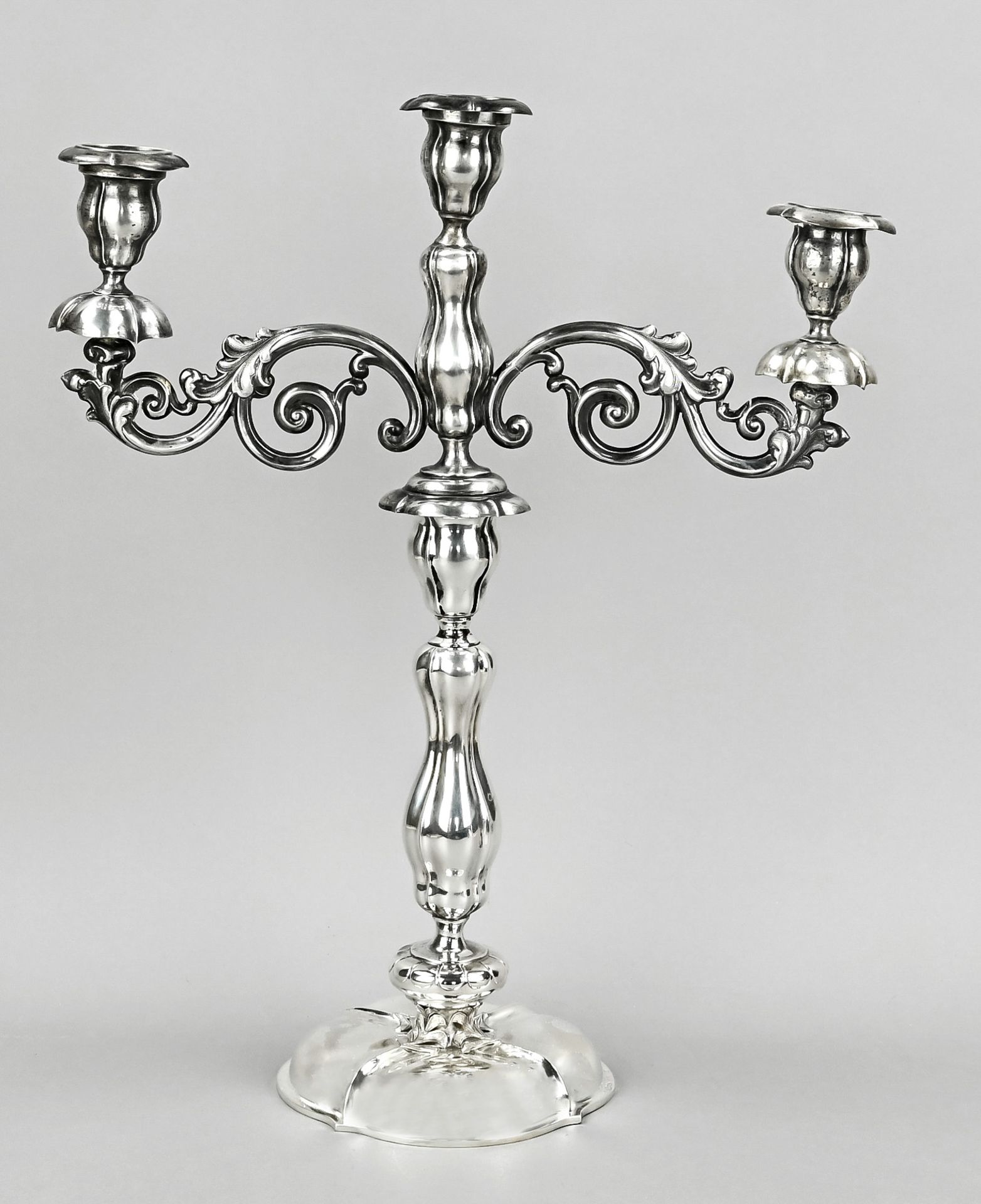 Silver candlestick, Karol Filip Malez (1797 Warsaw - 1867 Lotz), 84 hallmarked, dated 1853. Master 