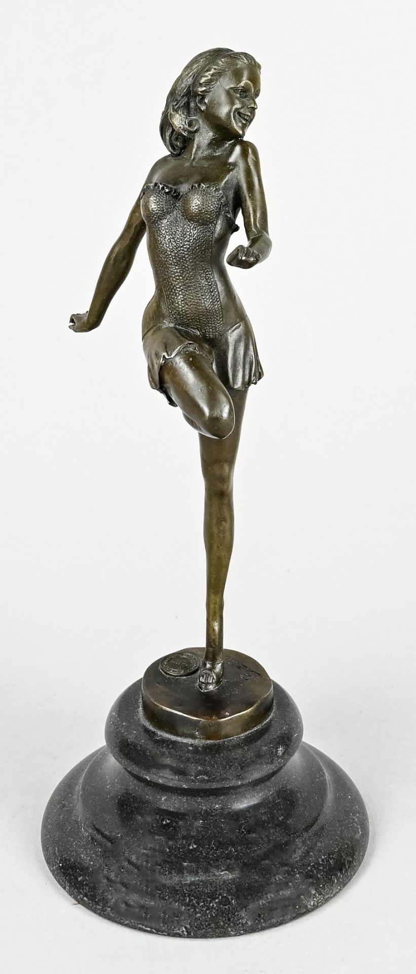 Zack, Bruno, " Dancer", France 2nd half 20th century, penny mark, stepped marble base, signed in th - Image 2 of 6