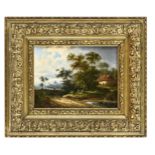 Landschaftsmaler, Berlin um 1860, "Märkische Landschaft", Öl auf Lwd., 24 x32 cm, schöner, breiter