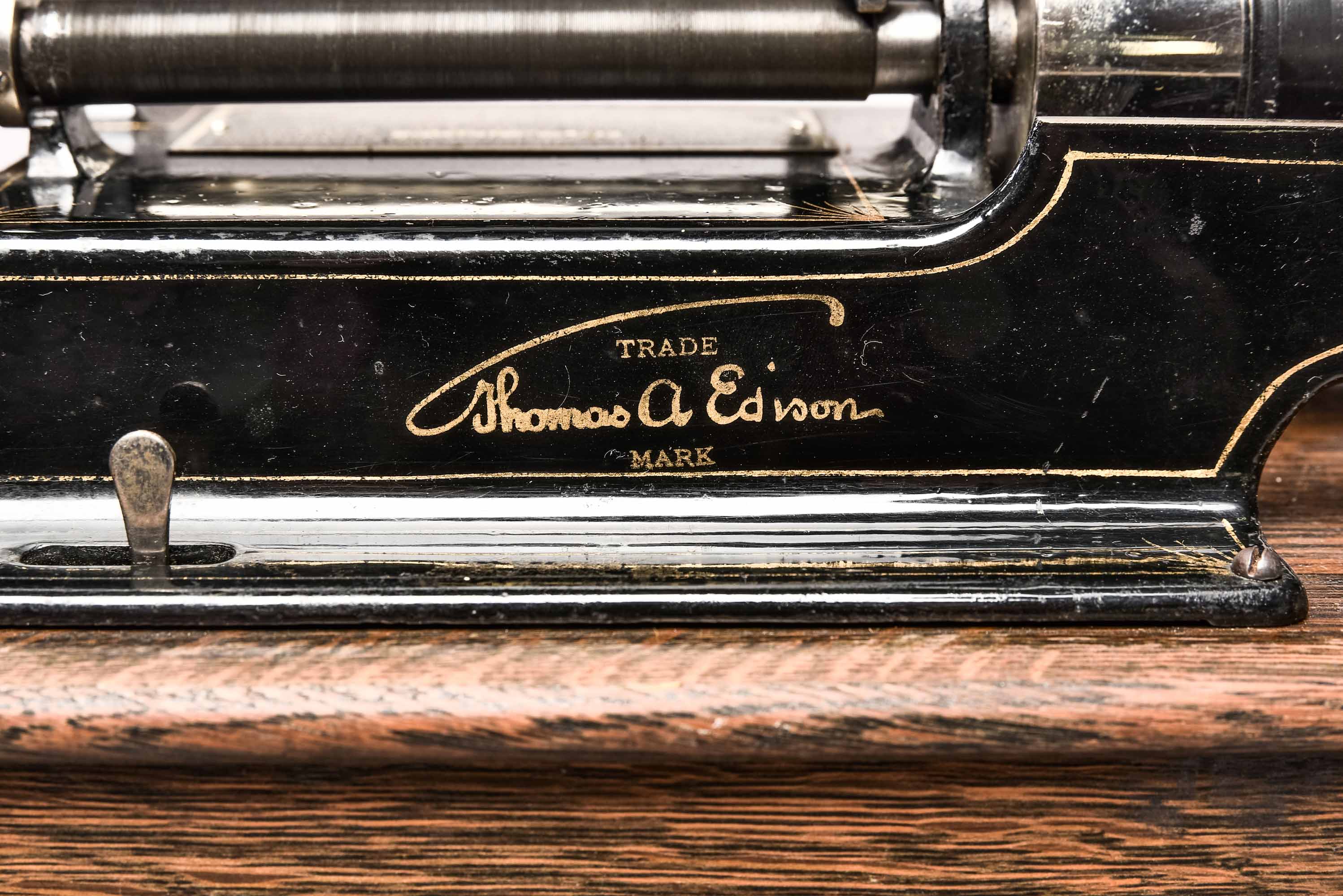 Original Edison phonograph, USA around 1900, cylinder phonograph, model "Standard", with original f - Image 7 of 9