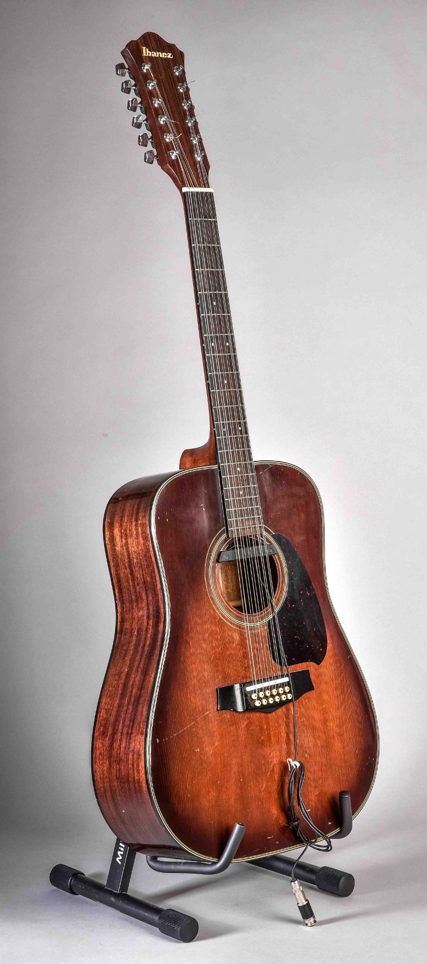 Vintage 12-string acoustic western guitar Ibanez, model V302 TV, dreadnought, with a later built-in - Image 2 of 9