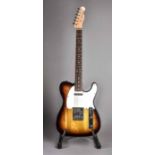 E-Gitarre, Tokai "Breezysound" (Tele). Hellbrauner, schwarz geränderter Sunburst Solid Body mit wei