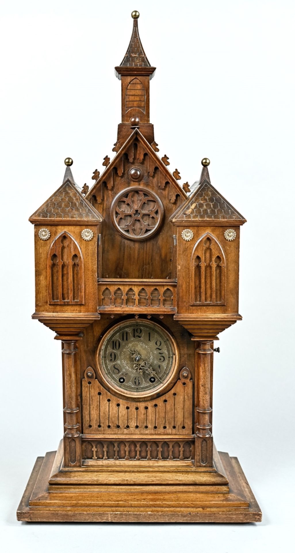 Museal Black Forest apostle clock, Gordian Hettich Sohn, Furtwangen, Black Forest around 1890. Waln