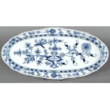 Große Fischplatte, Meissen, blaue Schwertermarke Meissen, Knauf Schwerter um 1880/90, Zwiebelmuster