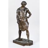 Picault, Emil Louis (1833 - 1915), imposanter Bronzefigur, "Der junge Schmied", in der Plinthe sign