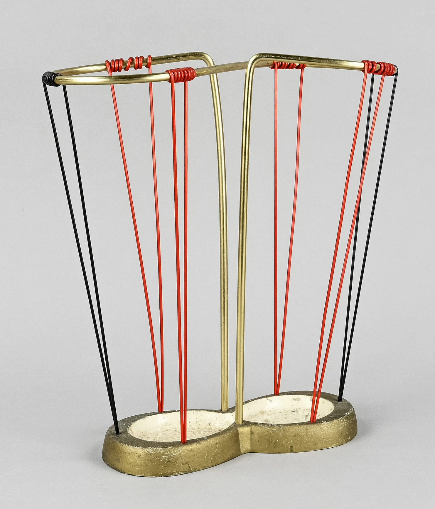 Umbrella stand, Germany c. 1950, metal, height 36 x 32 cm