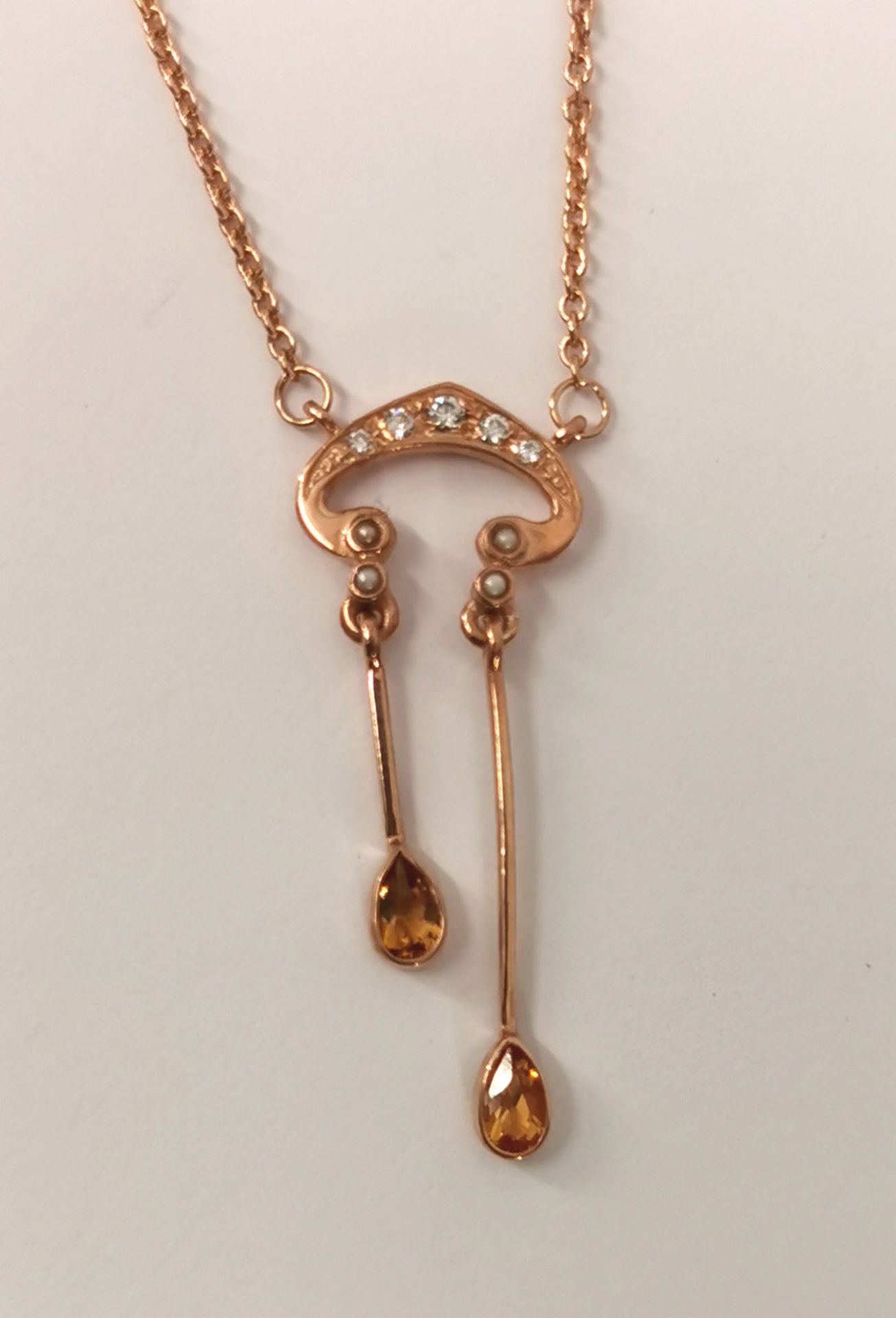 Jugendstil-Collier mit Citrin - Image 3 of 4