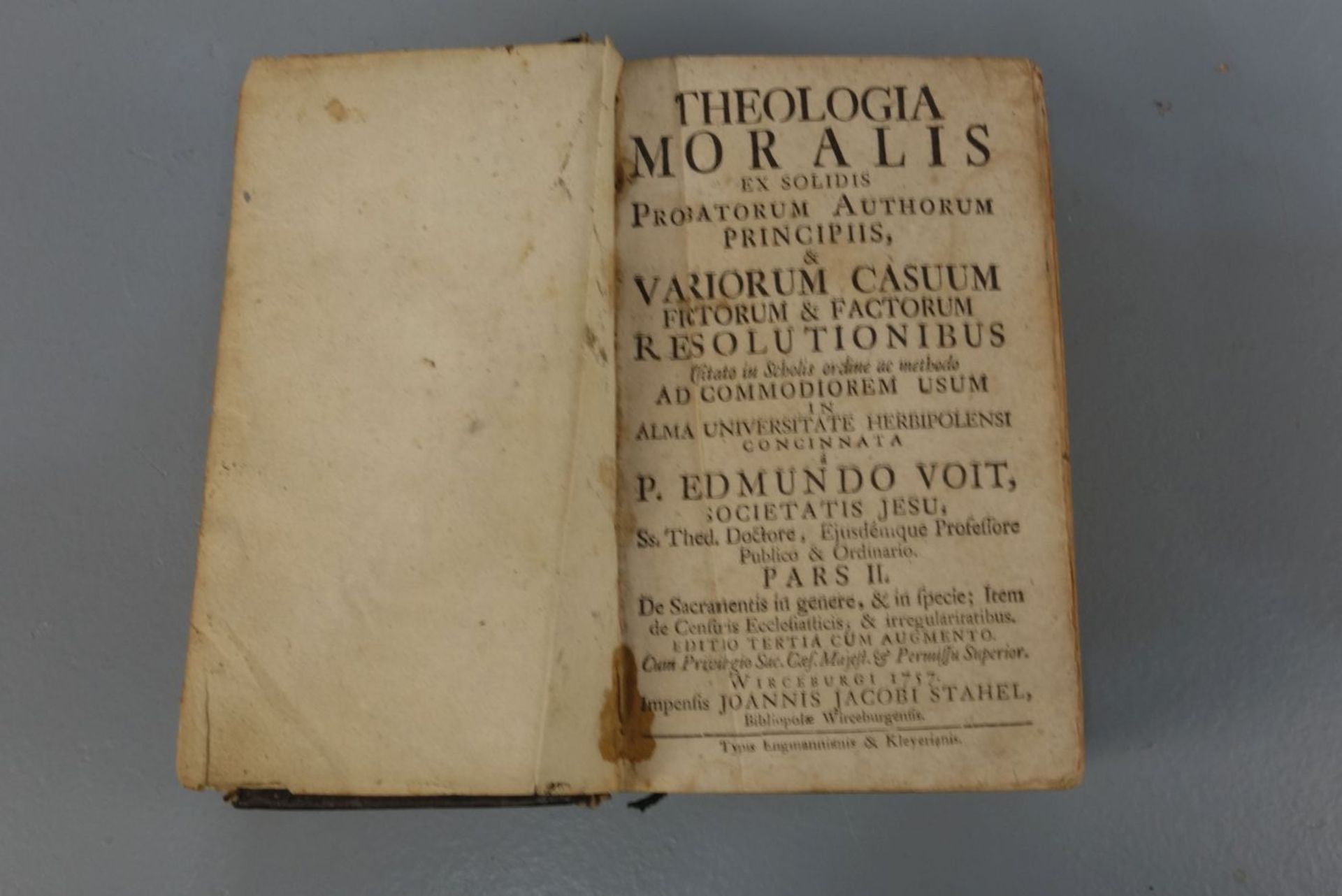 BUCH VON 1757: Theologia Moralis Vol. II - Bild 3 aus 4