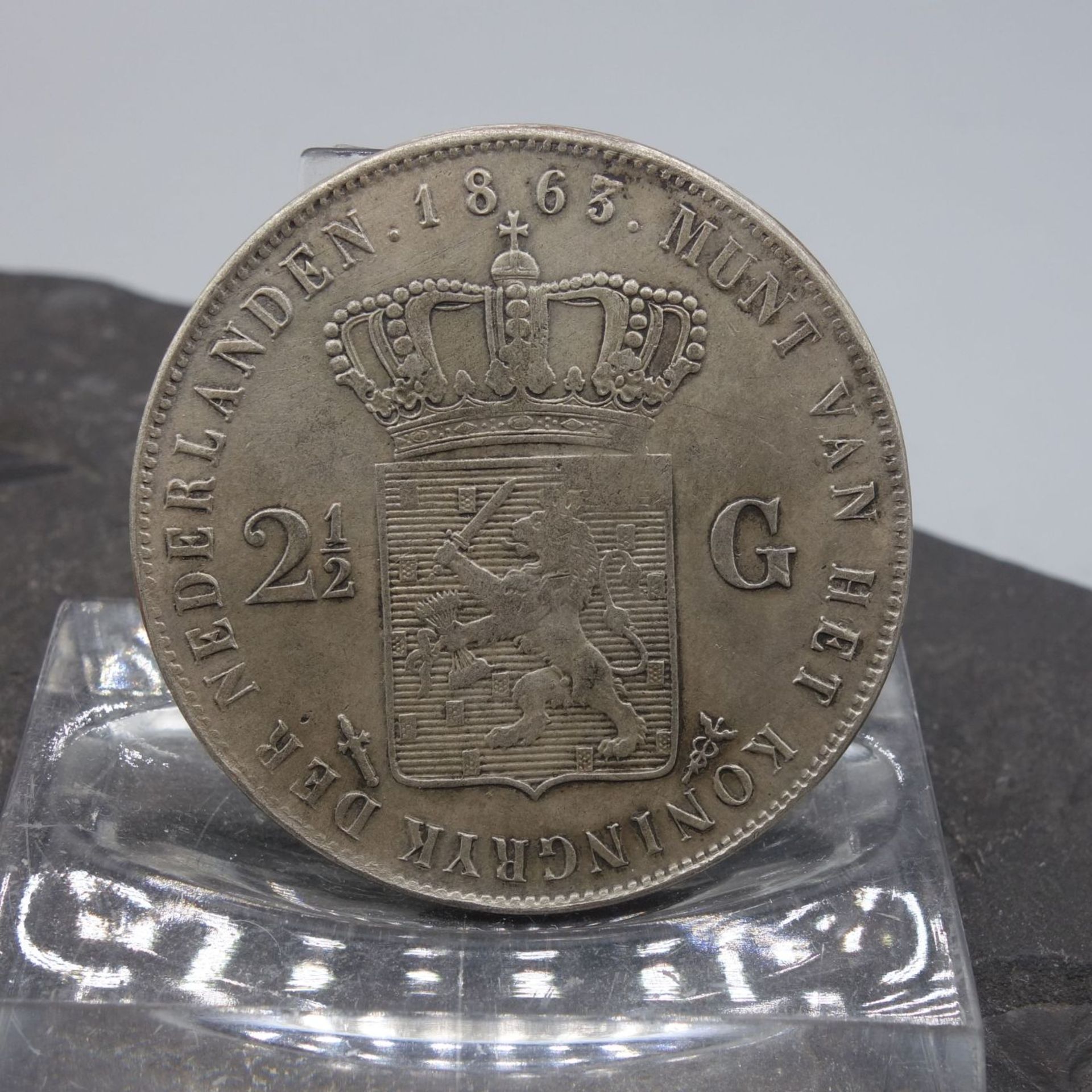 NIEDERLÄNDISCHE MÜNZE 2 1/2 Gulden (1863)