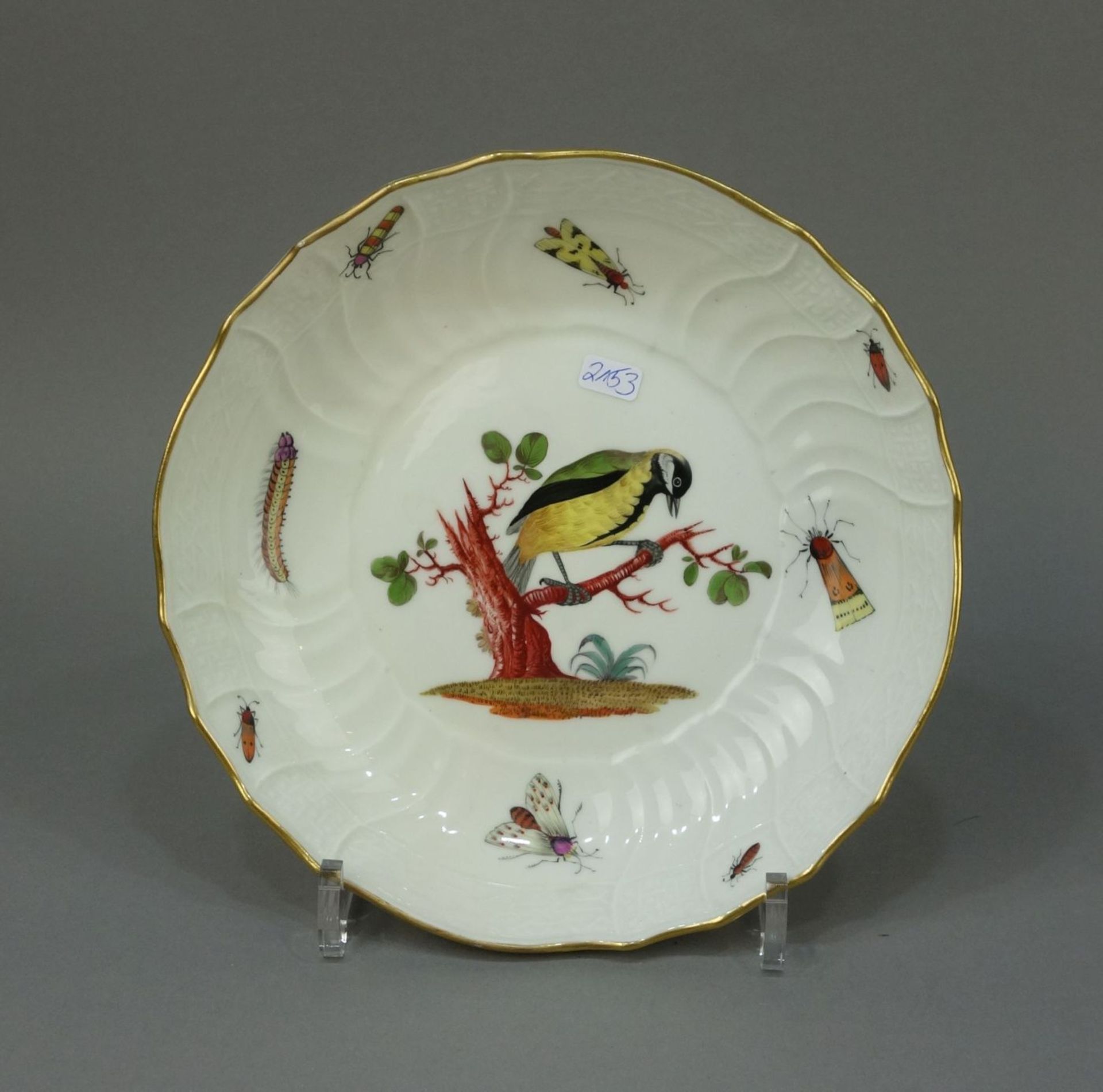 MEISSEN SCHALE MIT VOGEL- UND INSEKTENMOTIVEN