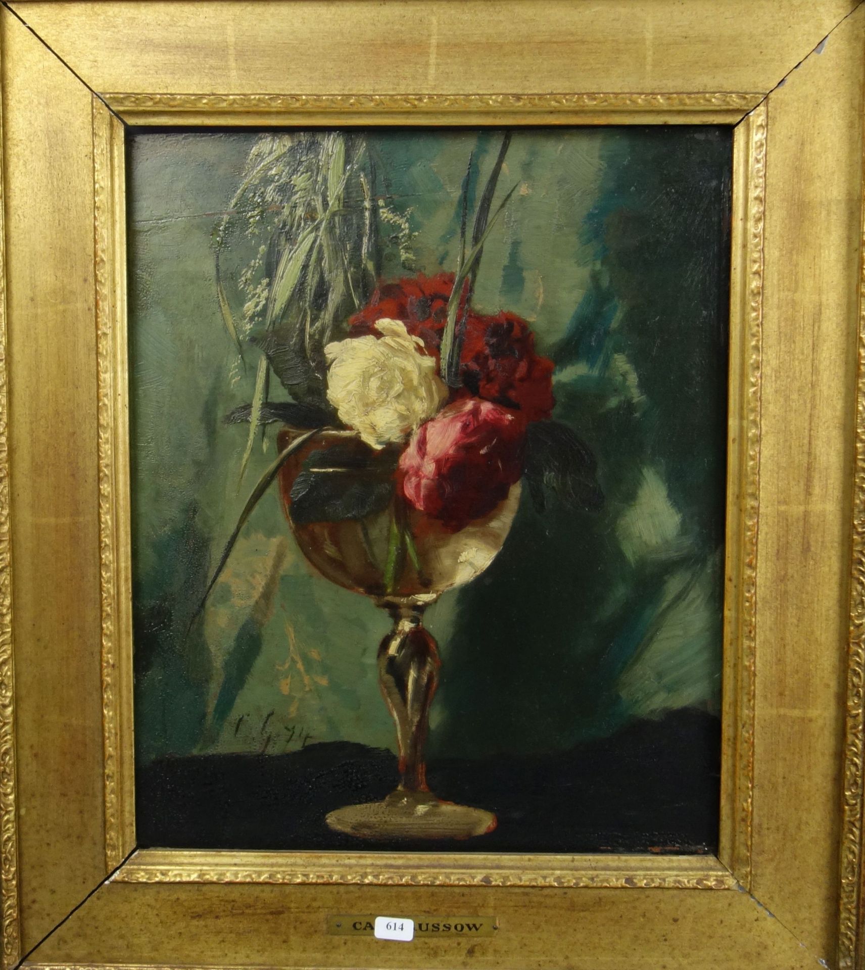 KARL GUSSOW - GEMÄLDE "STILLLEBEN MIT ROSEN" - Bild 3 aus 9