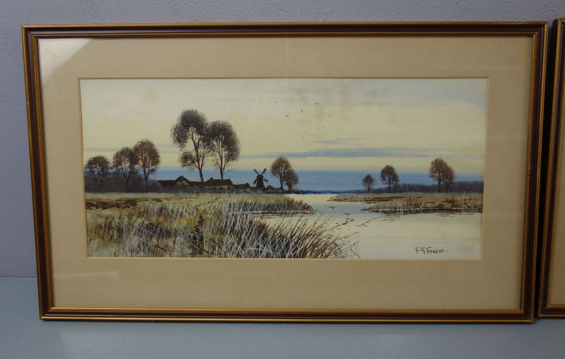 FREDERICK GORDON FRASER AQUARELLE: "LANDSCHAFTEN MIT GEWÄSSER" - Image 3 of 5