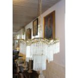 LAMPE / DECKENLEUCHTER MIT GLASBEHANG