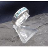 RING MIT AQUAMARIN - 925er Silber